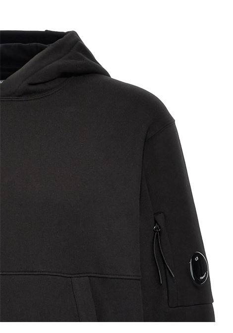 sweatshirt hooded in diagonal raised fleece man black C.P. COMPANY | RCCMSS714A-005086W999
